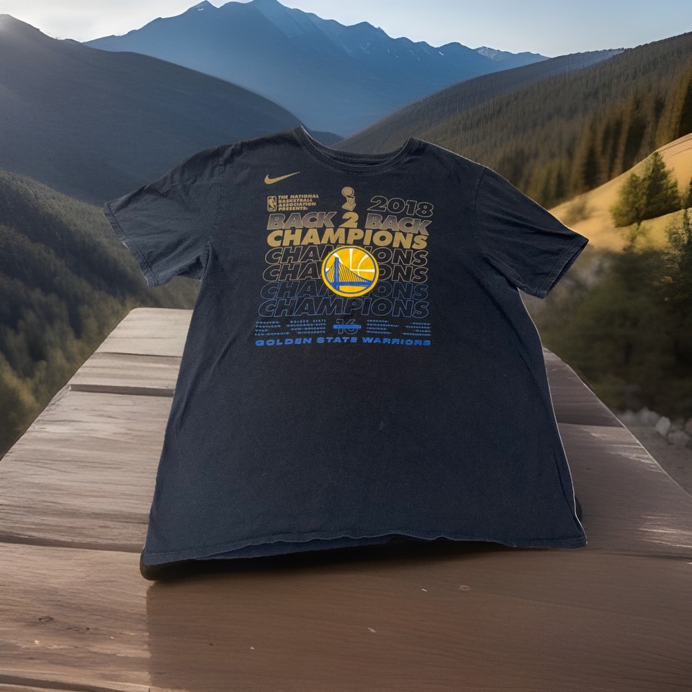 Golden State Warriors T-Shirt Nike Tee NBA‎ Champions Short Sleeve Black XL Gym